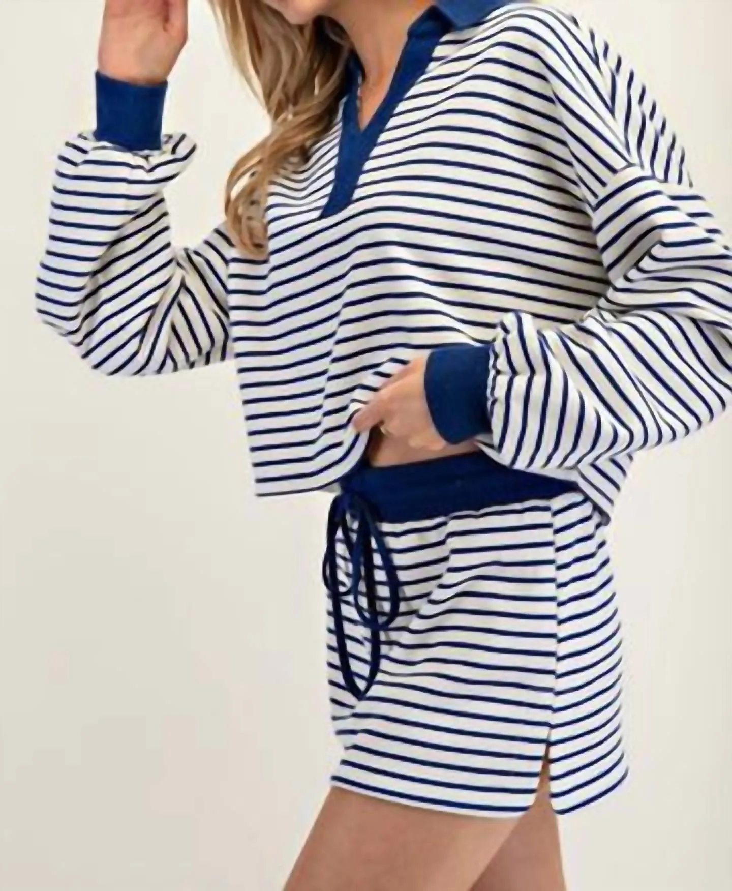 Royal Flush Striped Set In Blue