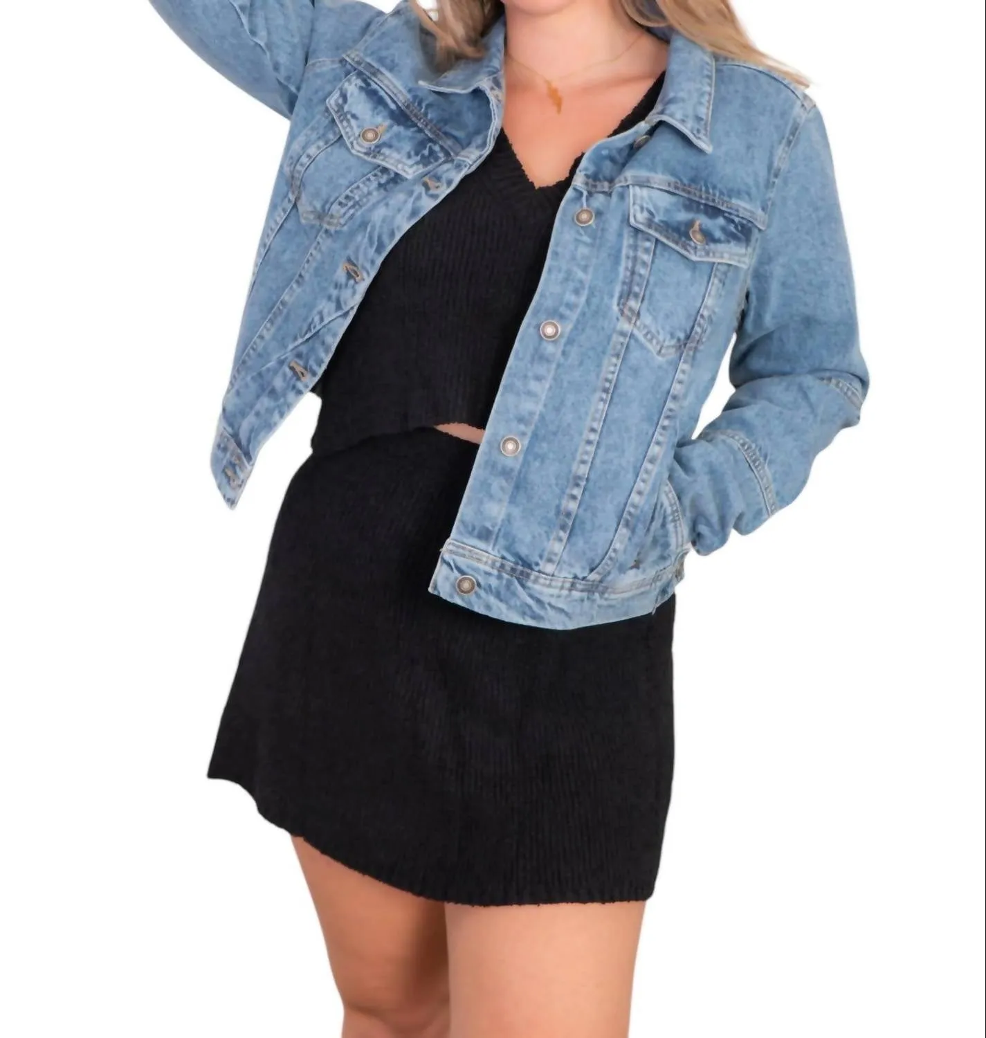 Rumors Denim Jacket In Light Indigo