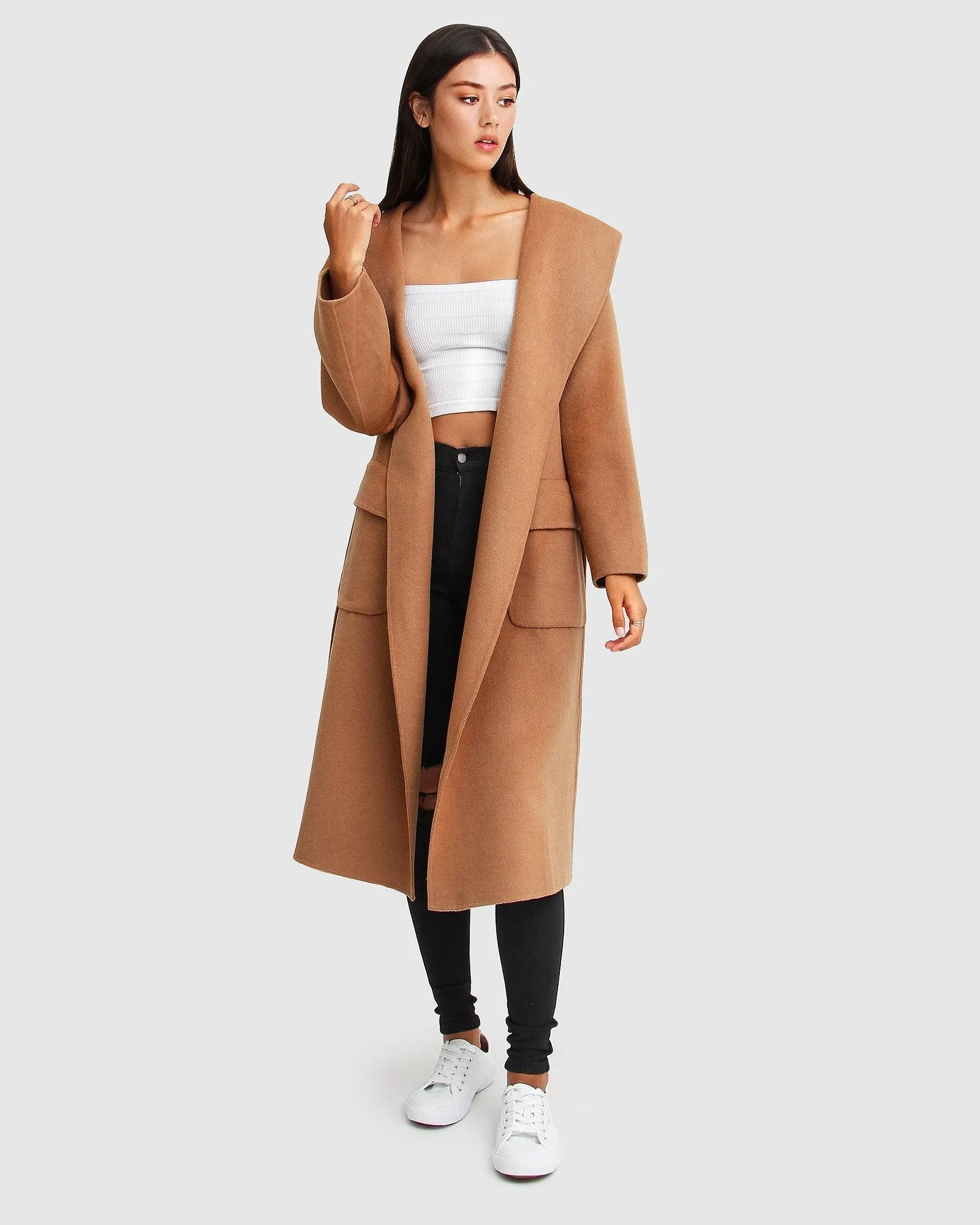 Runaway Wool Blend Robe Coat