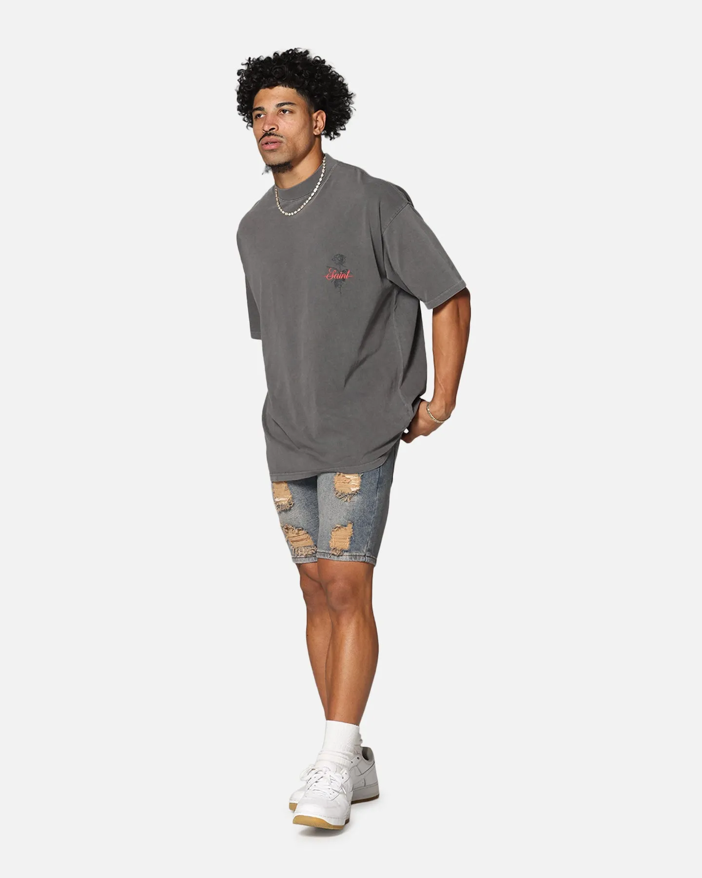 Saint Morta Dynasty Thrash V2 Denim Shorts Dirty Denim