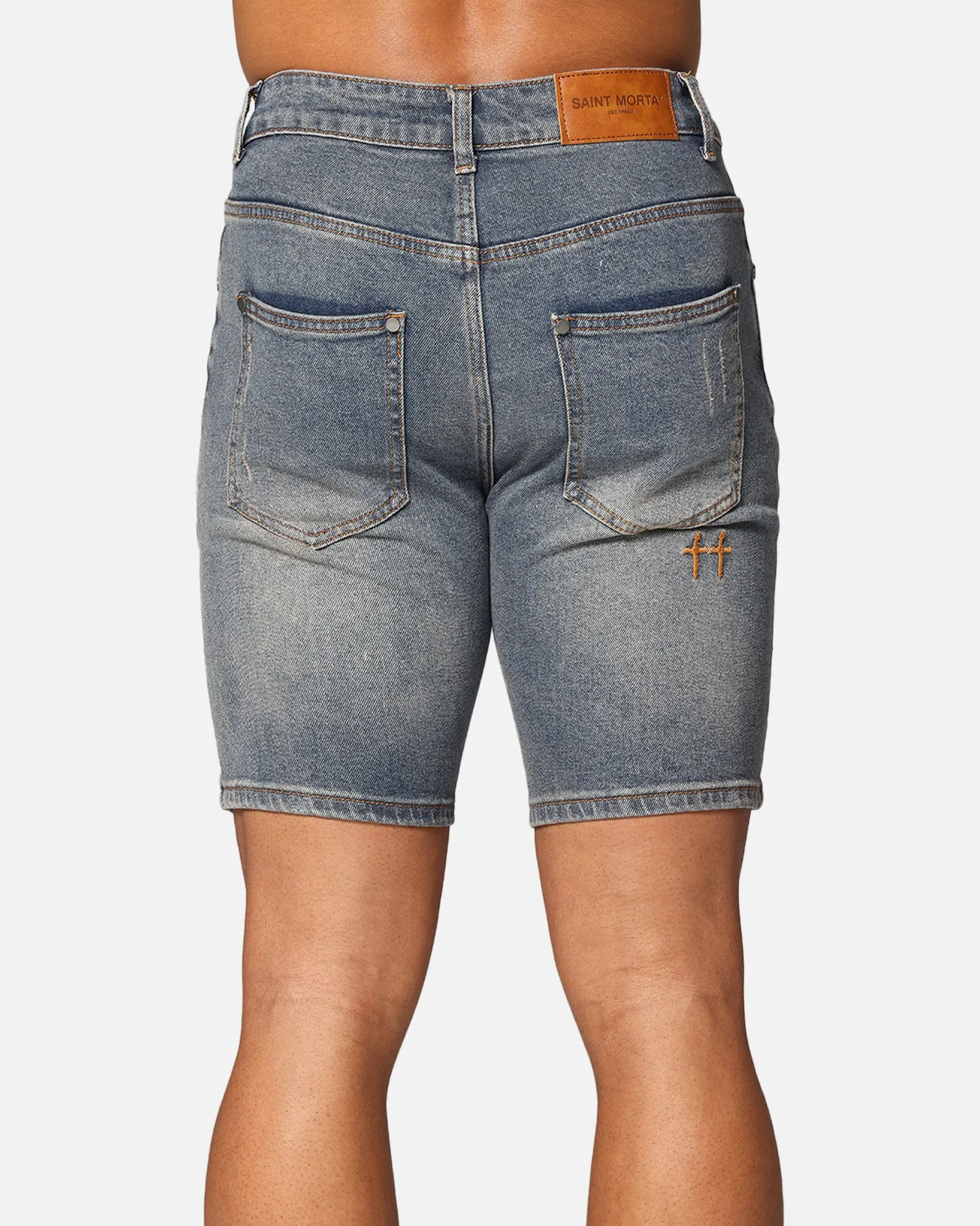 Saint Morta Dynasty Thrash V2 Denim Shorts Dirty Denim