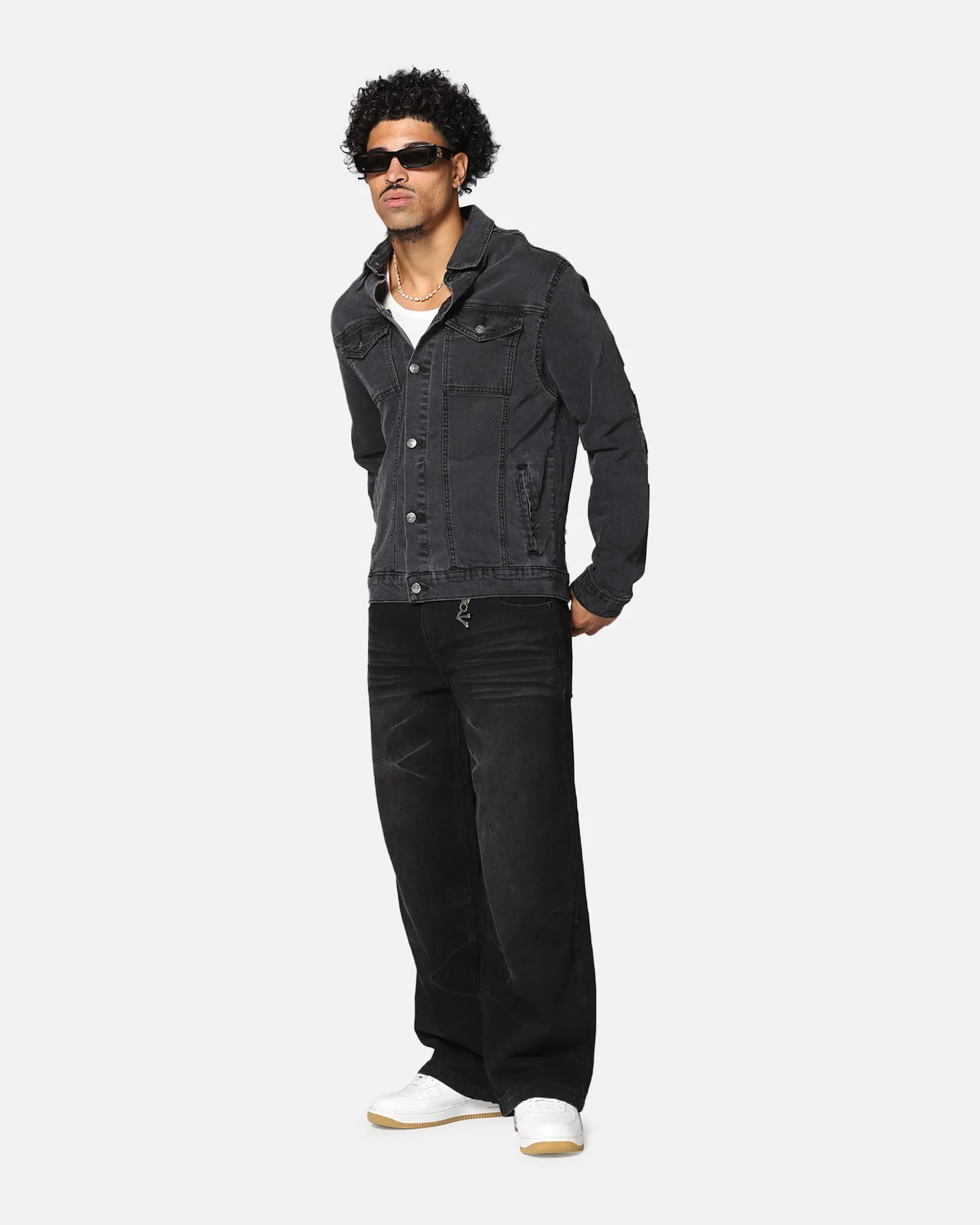 Saint Morta Men's Vintage Denim Jacket Aged Black