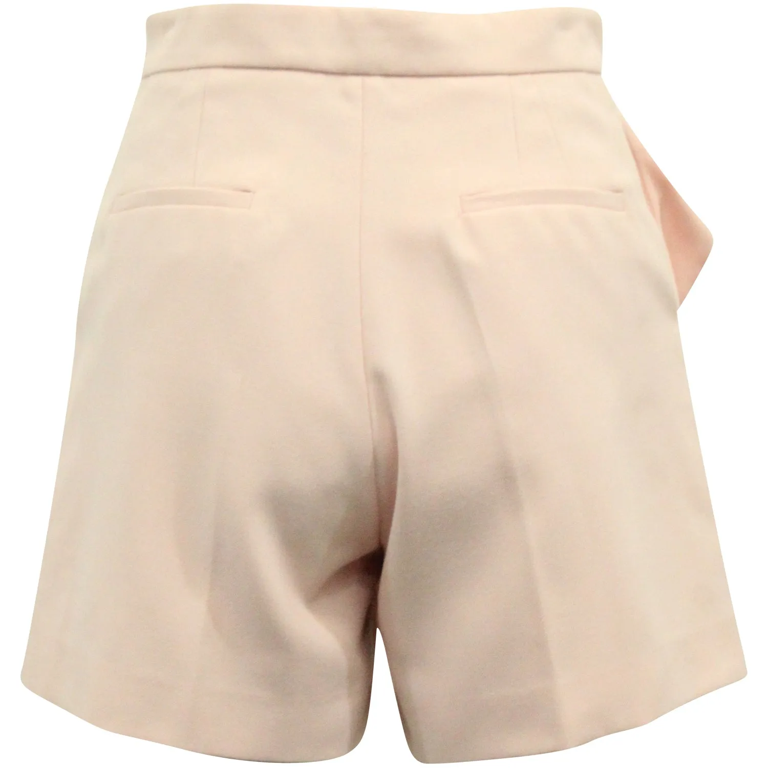 Sandro Paris Ruffled Detail Shorts in Pink Polyester