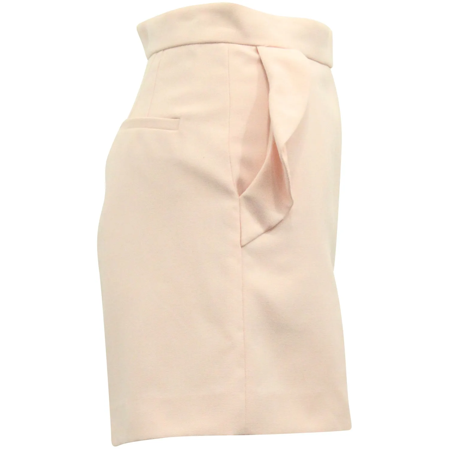 Sandro Paris Ruffled Detail Shorts in Pink Polyester