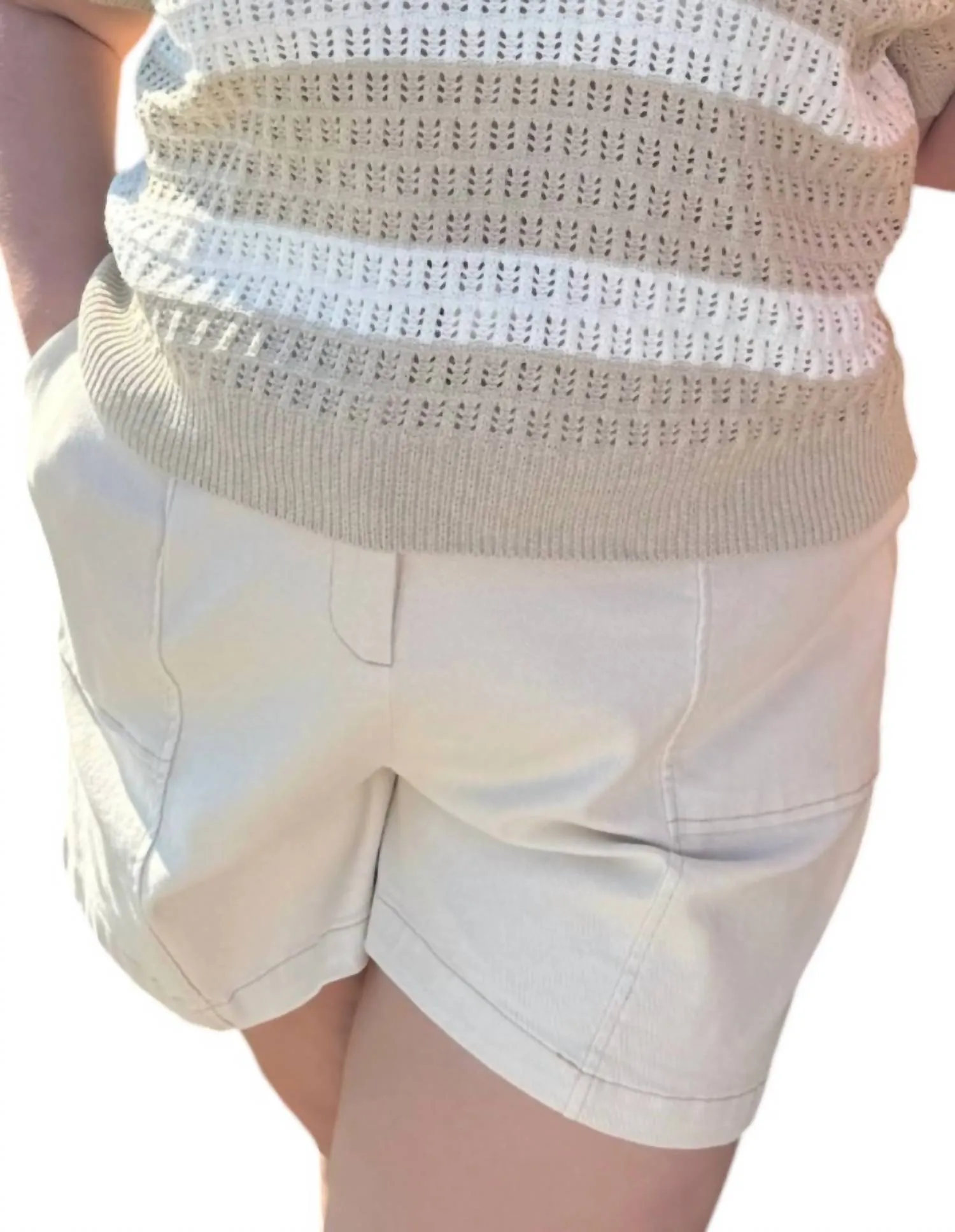 Sandy Belt Shorts Curvy In Crisp Cream