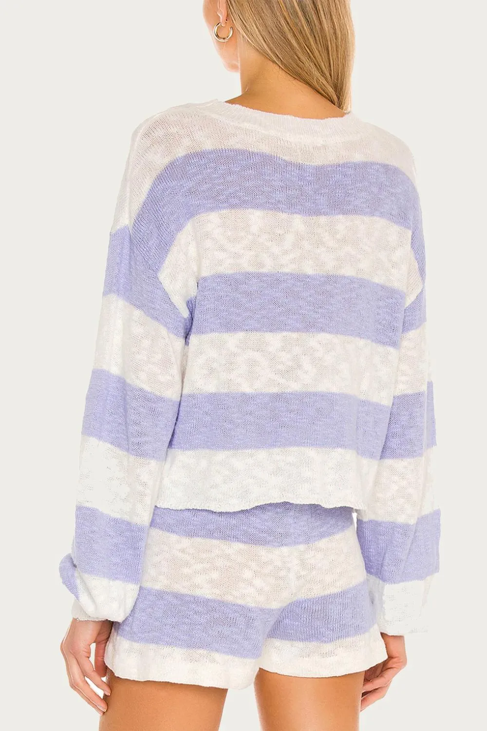 Sandy Short In Lavender Stripe