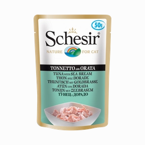 Schesir Nature Pouch Tuna with Sea Bream for Cats 50g