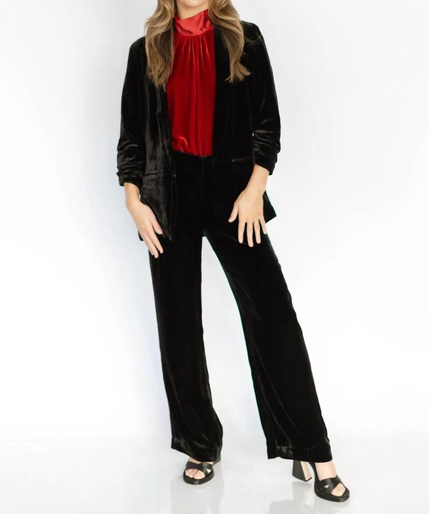 Scrunch Sleeve Jacket In Black