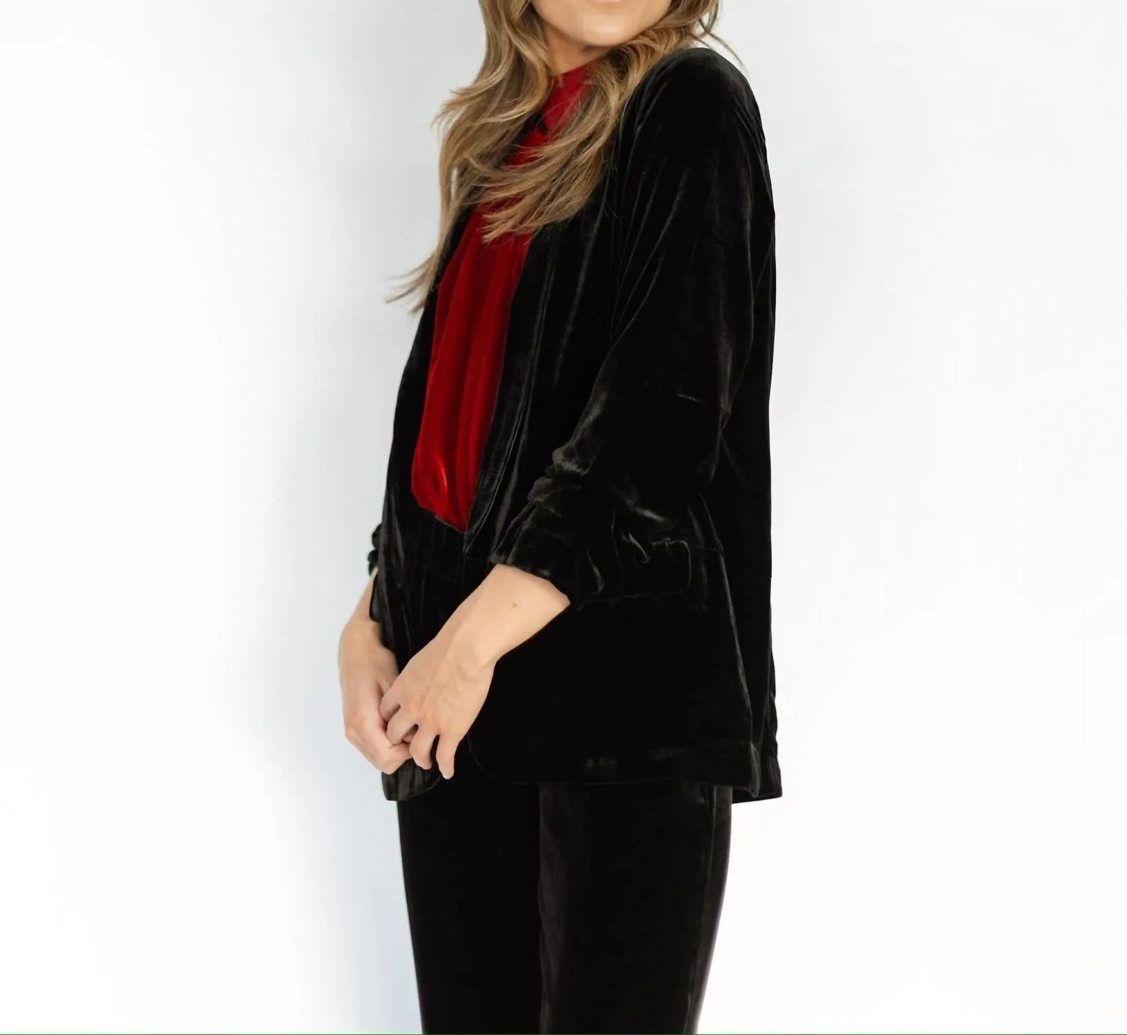 Scrunch Sleeve Jacket In Black