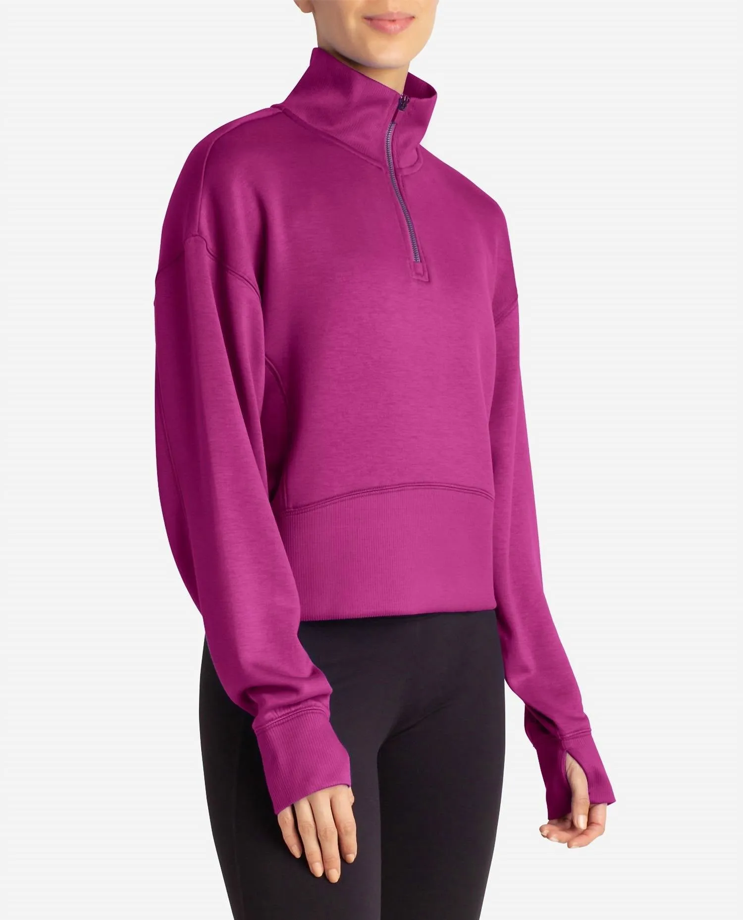 Scuba Corset Half-Zip Jacket In Vivid Viola
