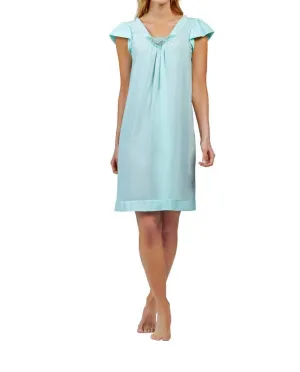 Short Cap Sleeve Nightgown In Seafoam