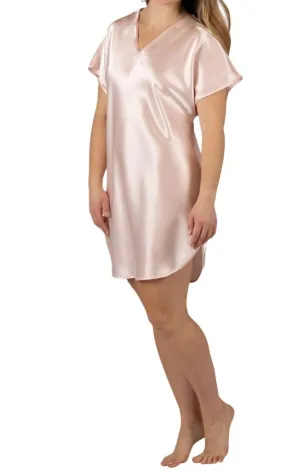 Simply Charming Satin Sleepshirt In Blush