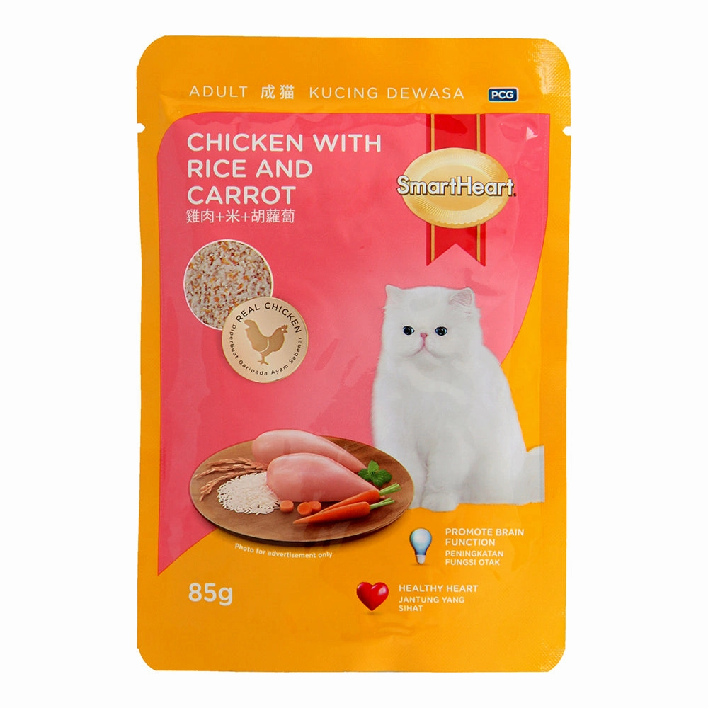 SmartHeart Cat Pouch Chicken with Rice & Carrot 85g