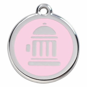 Stainless Steel And Enamel Fire Hydrant Pink Dog ID Tag