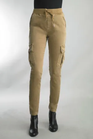 Stretch Cargo Pants In Camel