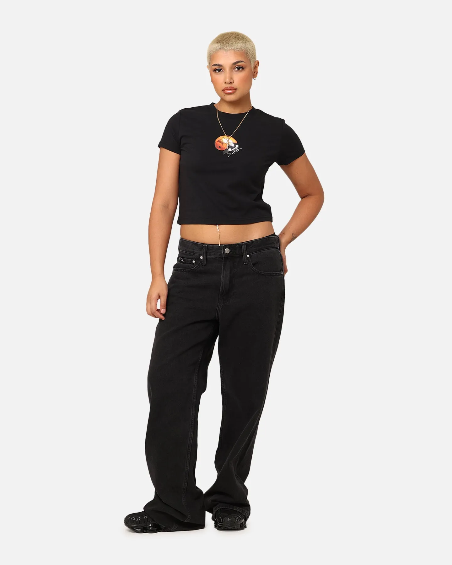 Stssy Women's Ladybug Slim T-Shirt Black