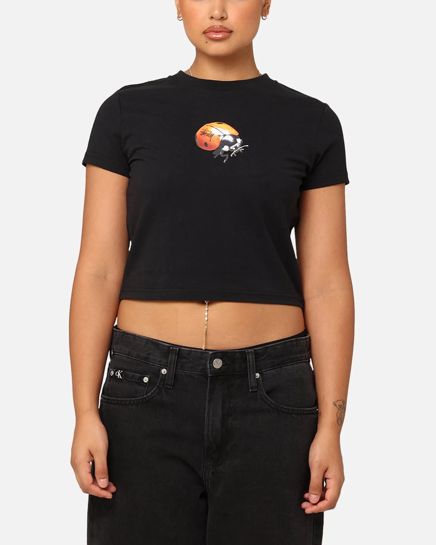 Stssy Women's Ladybug Slim T-Shirt Black