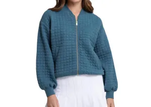 Sutton Quilted Heather Jacket In Teal Haze