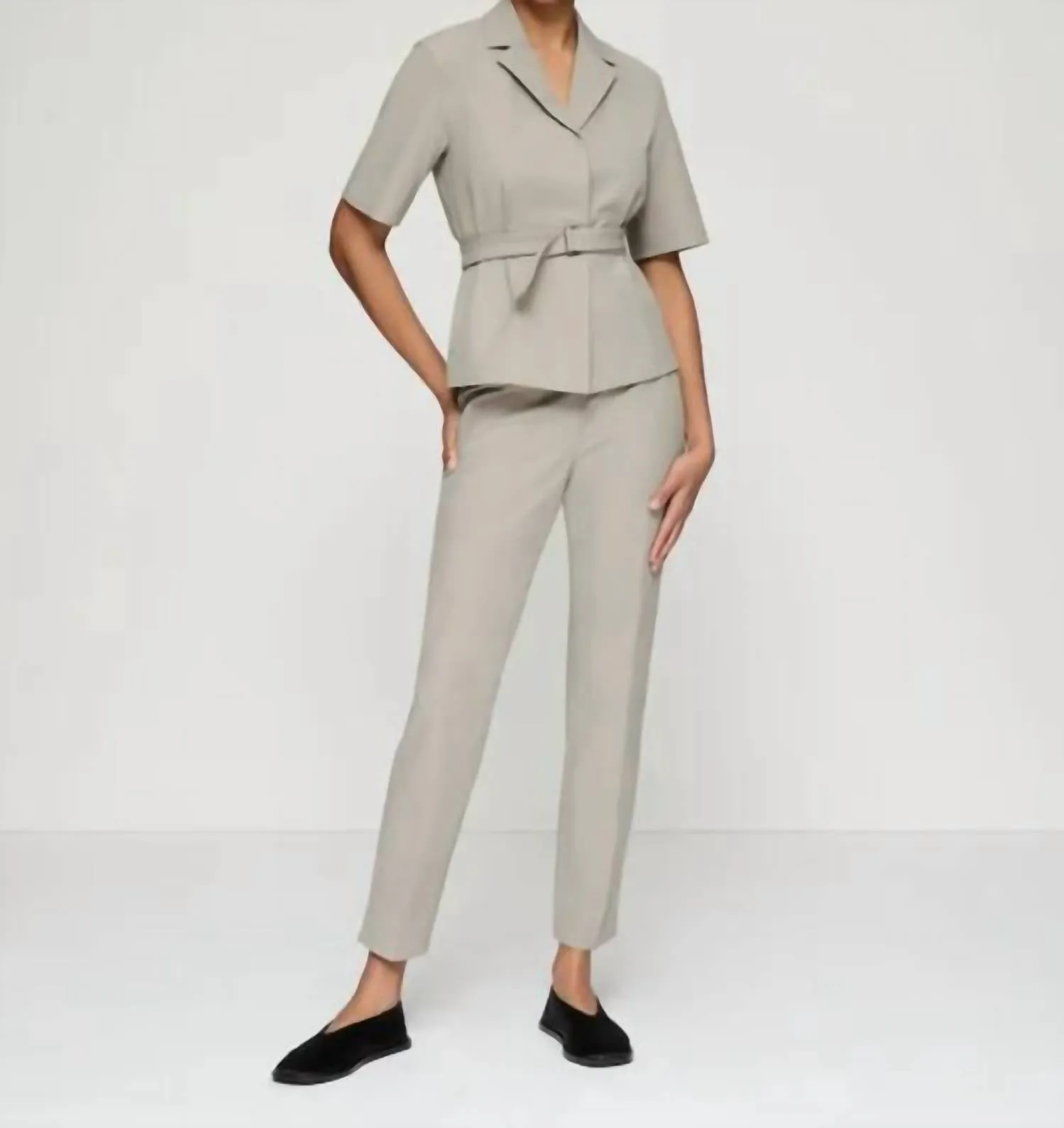 Techno Stretch Twill Short Sleeve Jacket In Hickory