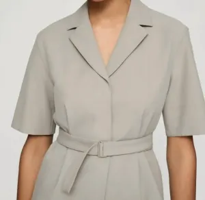 Techno Stretch Twill Short Sleeve Jacket In Hickory