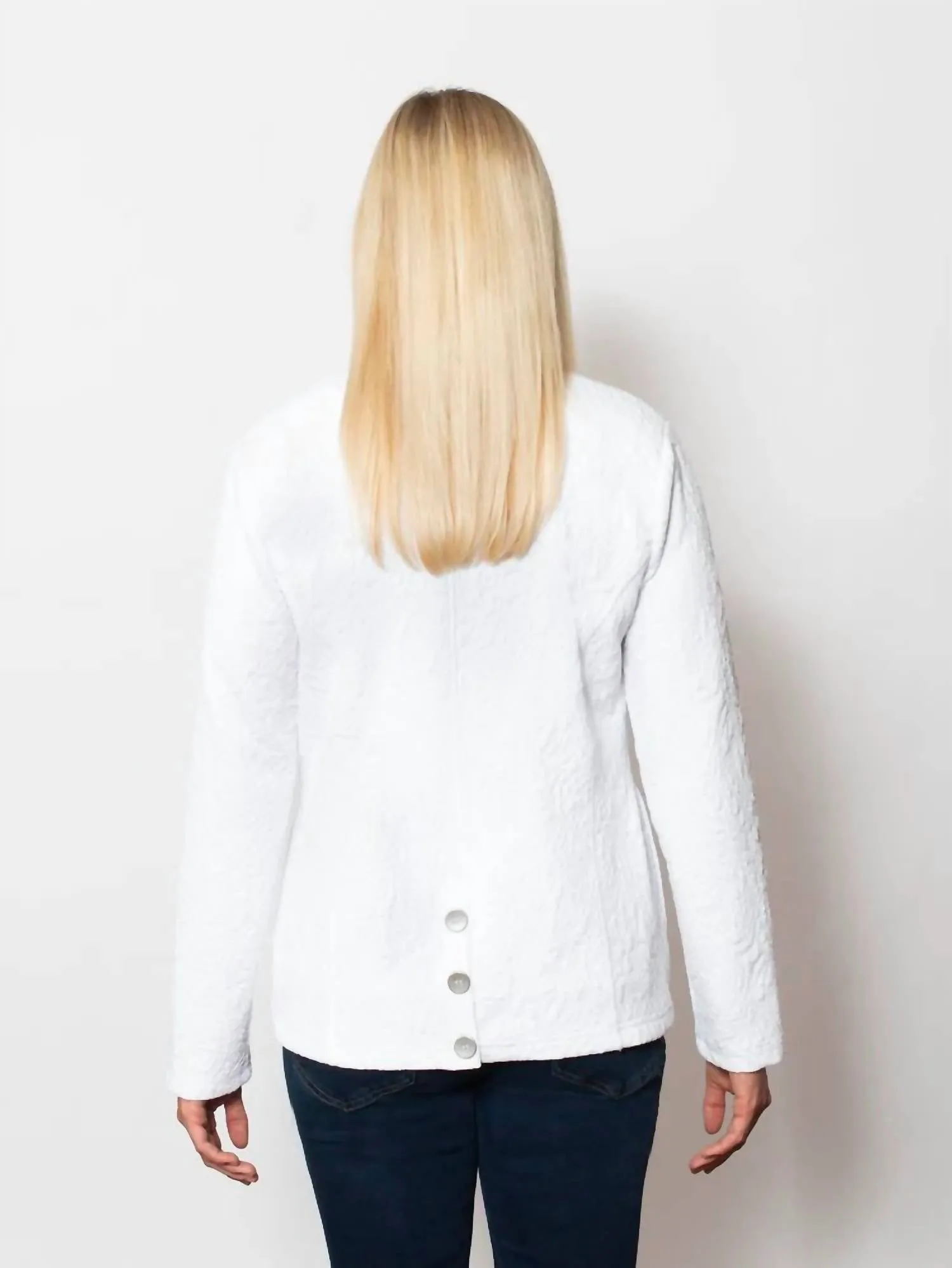 Textured Jacquard Jacket In White