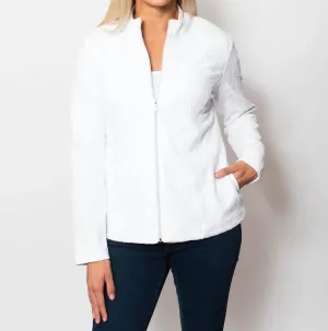 Textured Jacquard Jacket In White