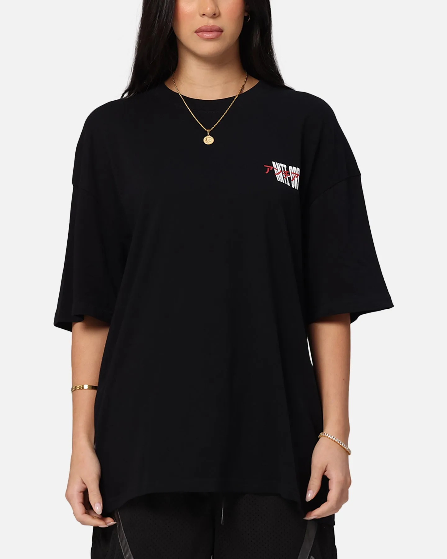 The Anti Order Junya Drop Shoulder T-Shirt Black