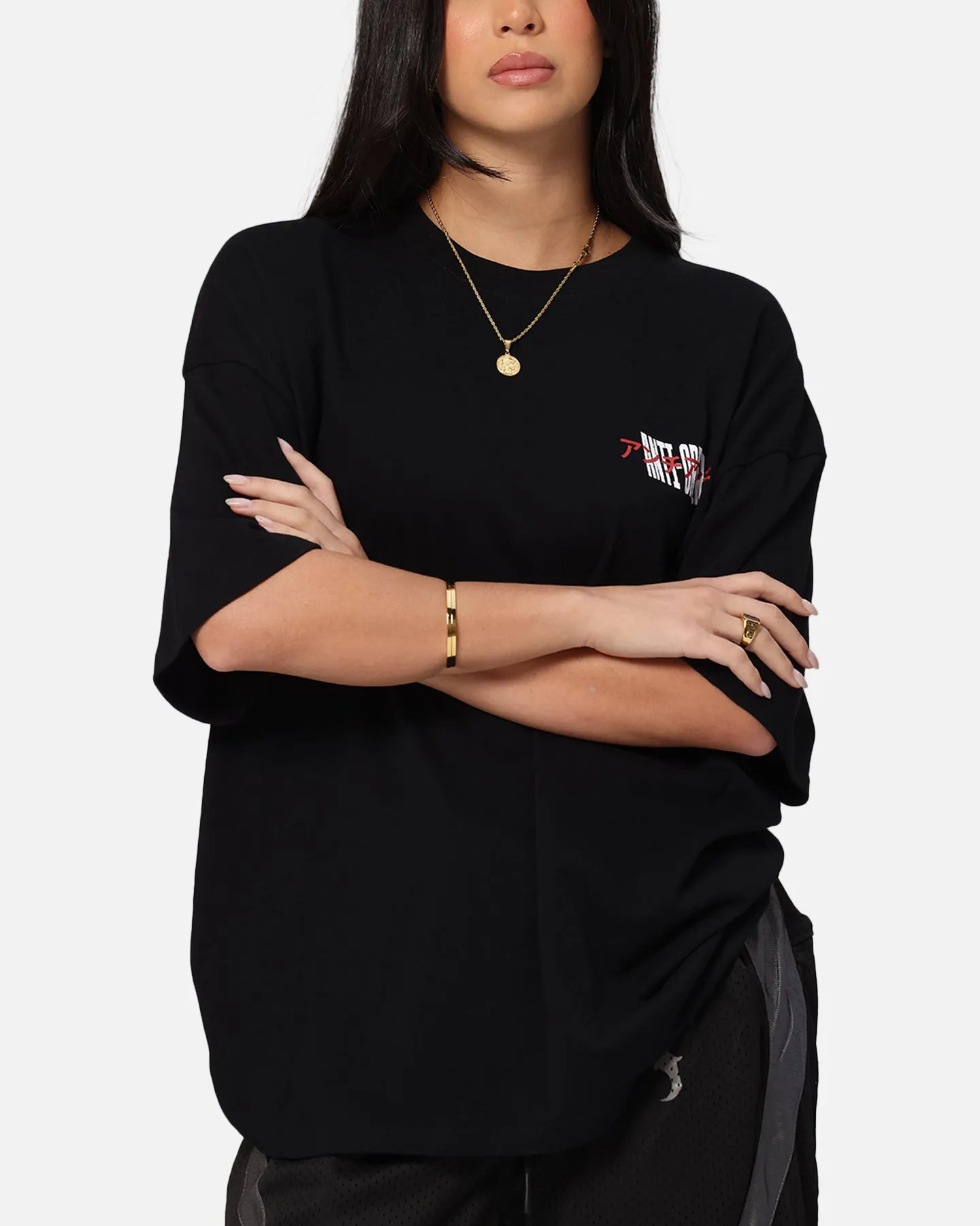 The Anti Order Junya Drop Shoulder T-Shirt Black