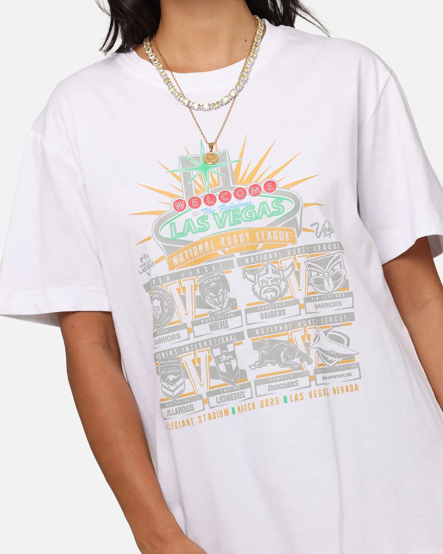 Tidwell NRL 2025 Las Vegas Round Sign T-Shirt White