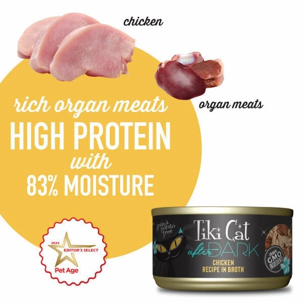 Tiki Cat After Dark Chicken Recipe Canned Cat Food, 2.8oz