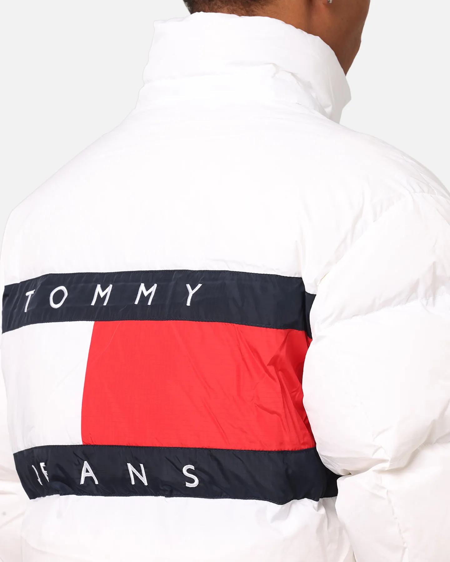 Tommy Jeans TJM Flag Back Puffer Jacket White