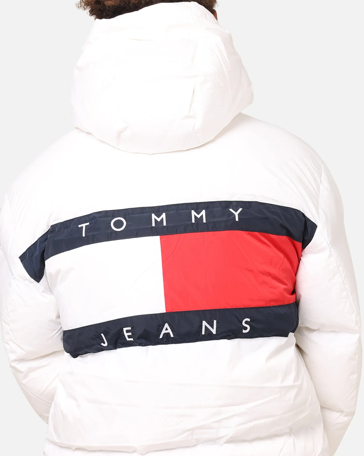 Tommy Jeans TJM Flag Back Puffer Jacket White