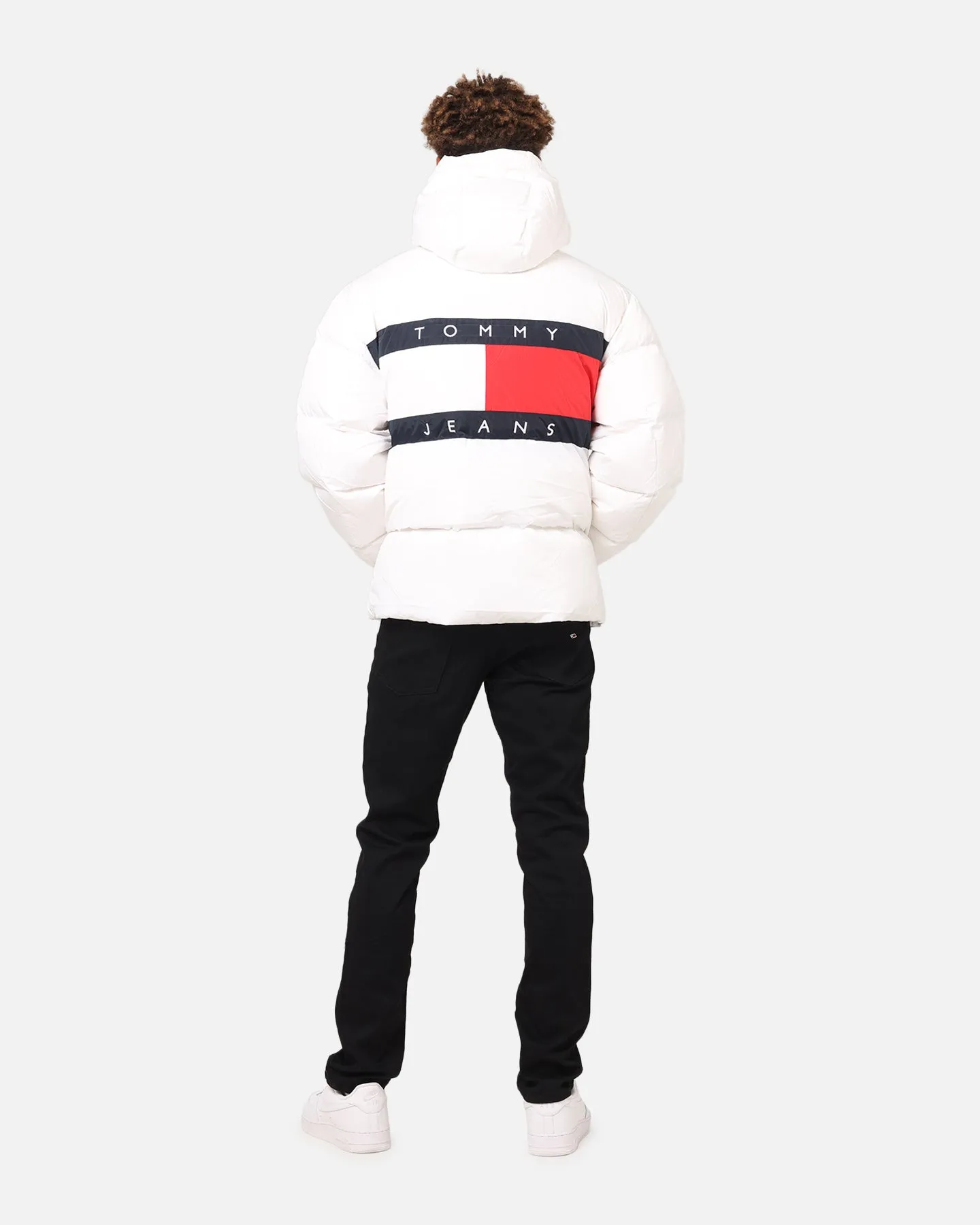Tommy Jeans TJM Flag Back Puffer Jacket White