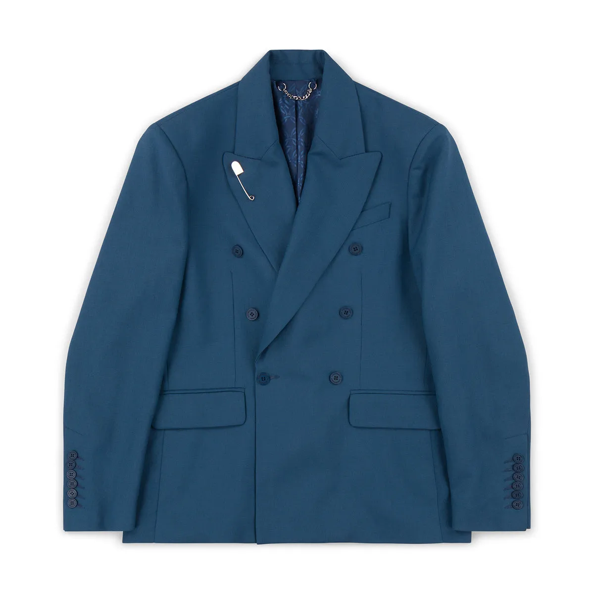 Tropical Wool Edinburgh Double Breasted Blazer 'Blue'