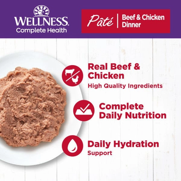 Wellness Complete Health Pate Beef & Chicken Dinner Canned Cat Food, 5.5oz