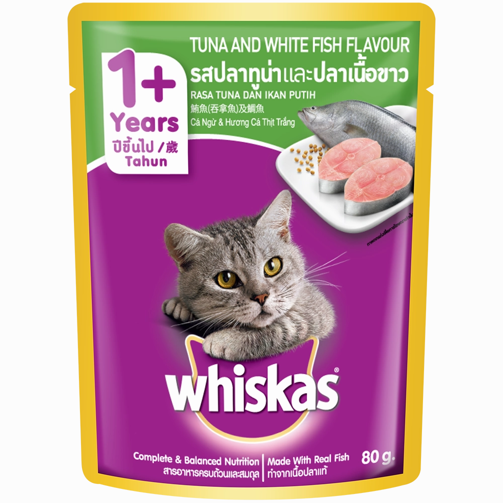 Whiskas Pouch 1  Years Tuna & White Fish 80g
