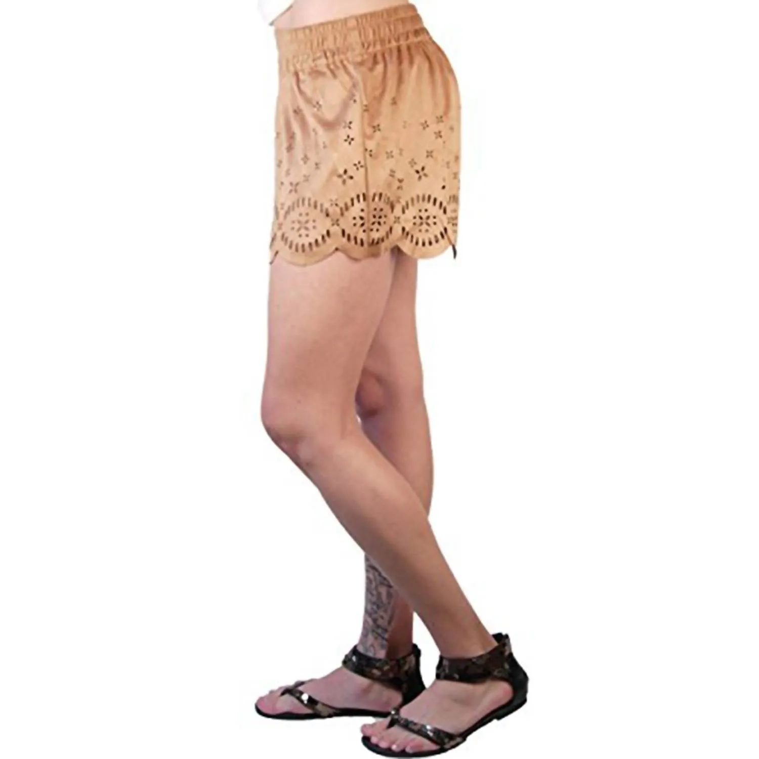 Women Lackawanna Blues Faux Suede Shorts In Brown