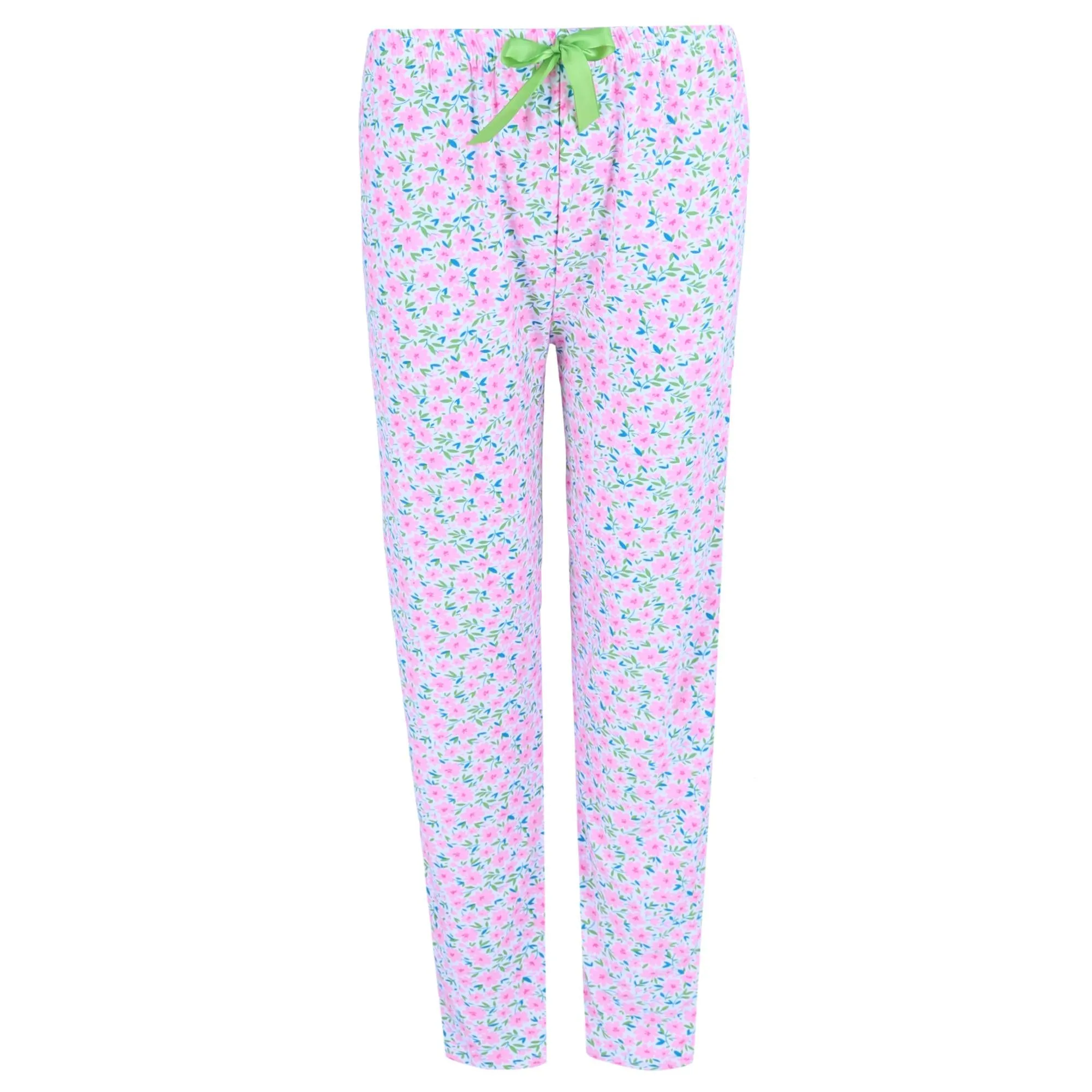 Women's Button Up Long Sleeve & Pant Pink Floral Set