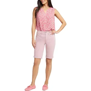 Womens Cuffed Cotton Denim Shorts