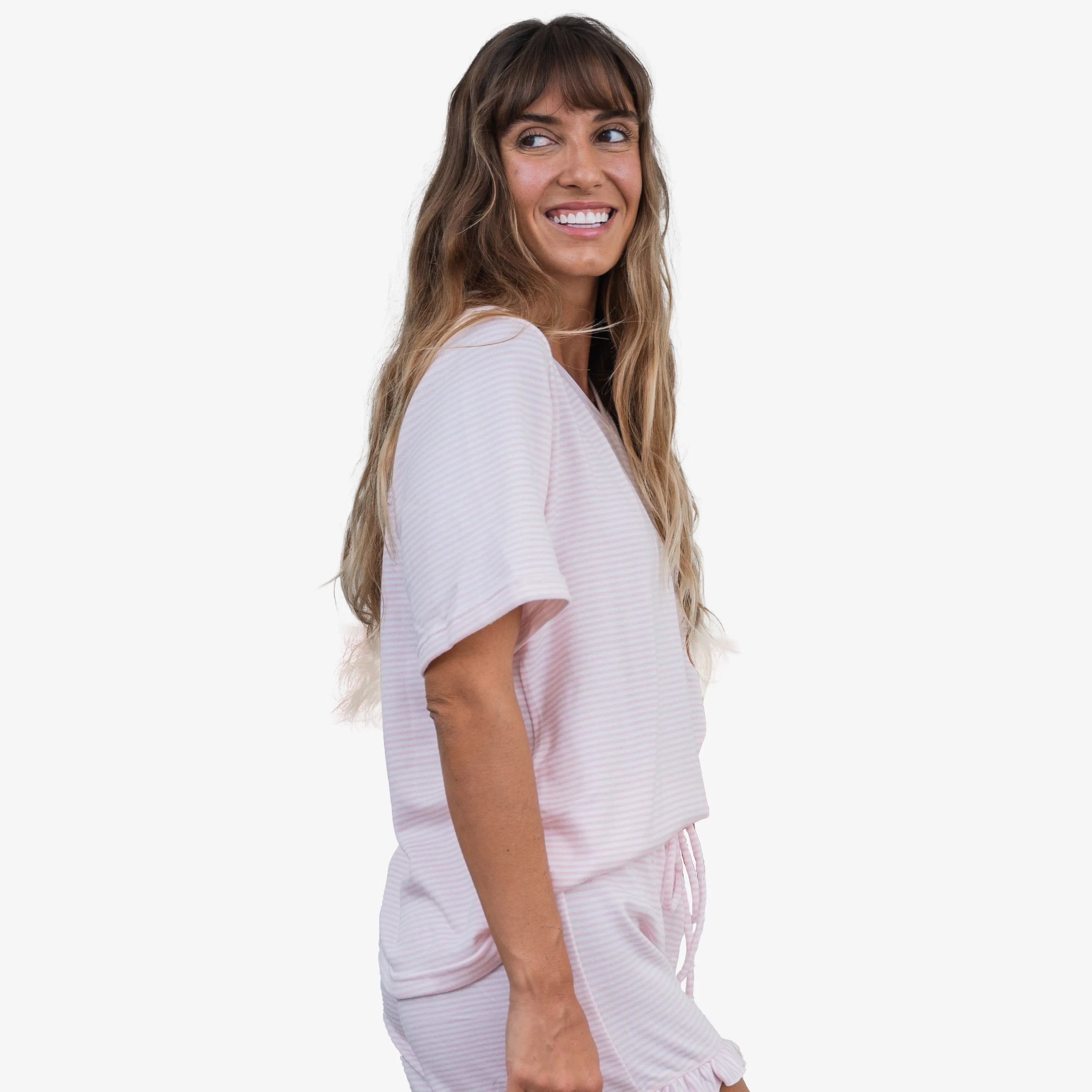 Women's Extra Soft Short Sleeve V-Neck Lounge Top