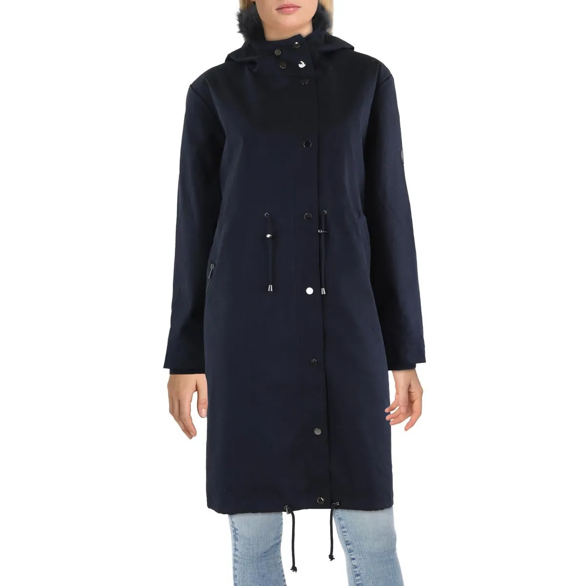 Womens Faux Fur Cotton Parka Coat
