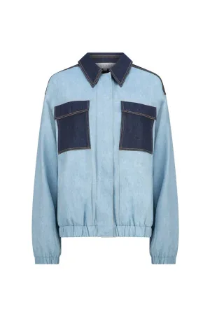 Women's Lucca Jacket In Light And Dark Wash Denim