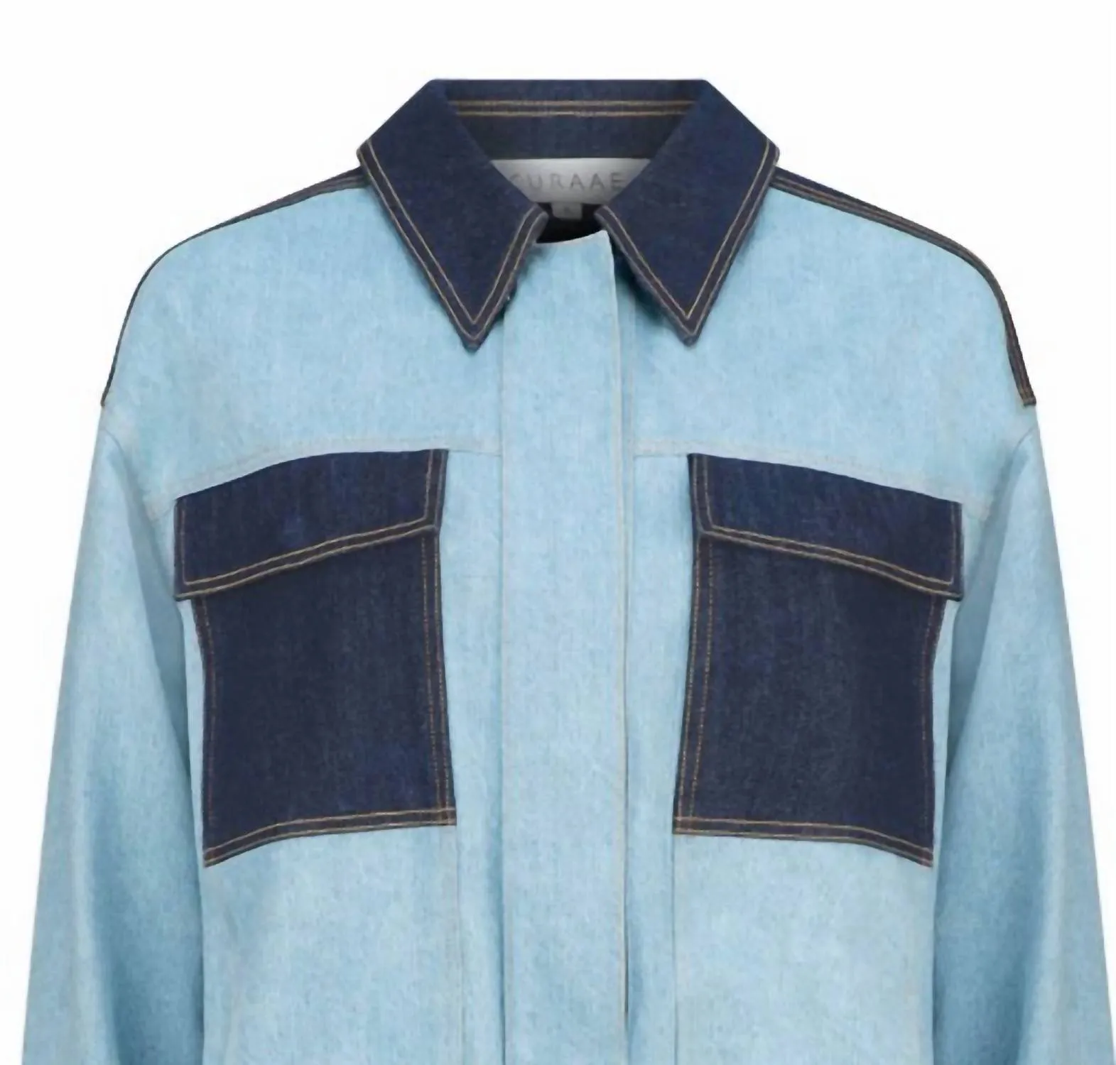 Women's Lucca Jacket In Light And Dark Wash Denim