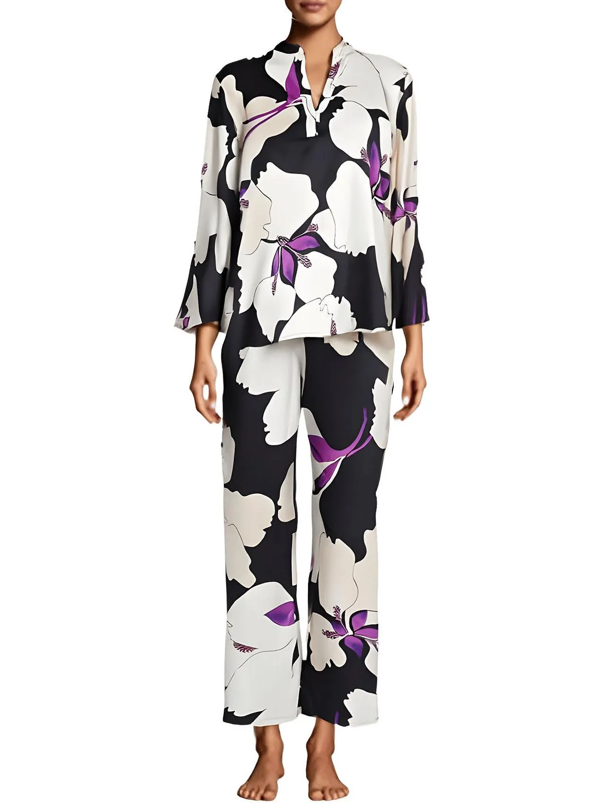 Womens Printed Polyester Pant Set