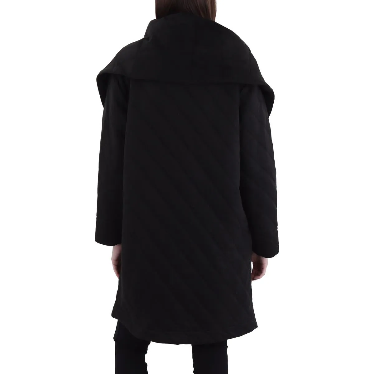 Womens Quilted Midi Open Front