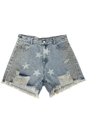 Women's Star Of The Show Jean Shorts In Light Wash