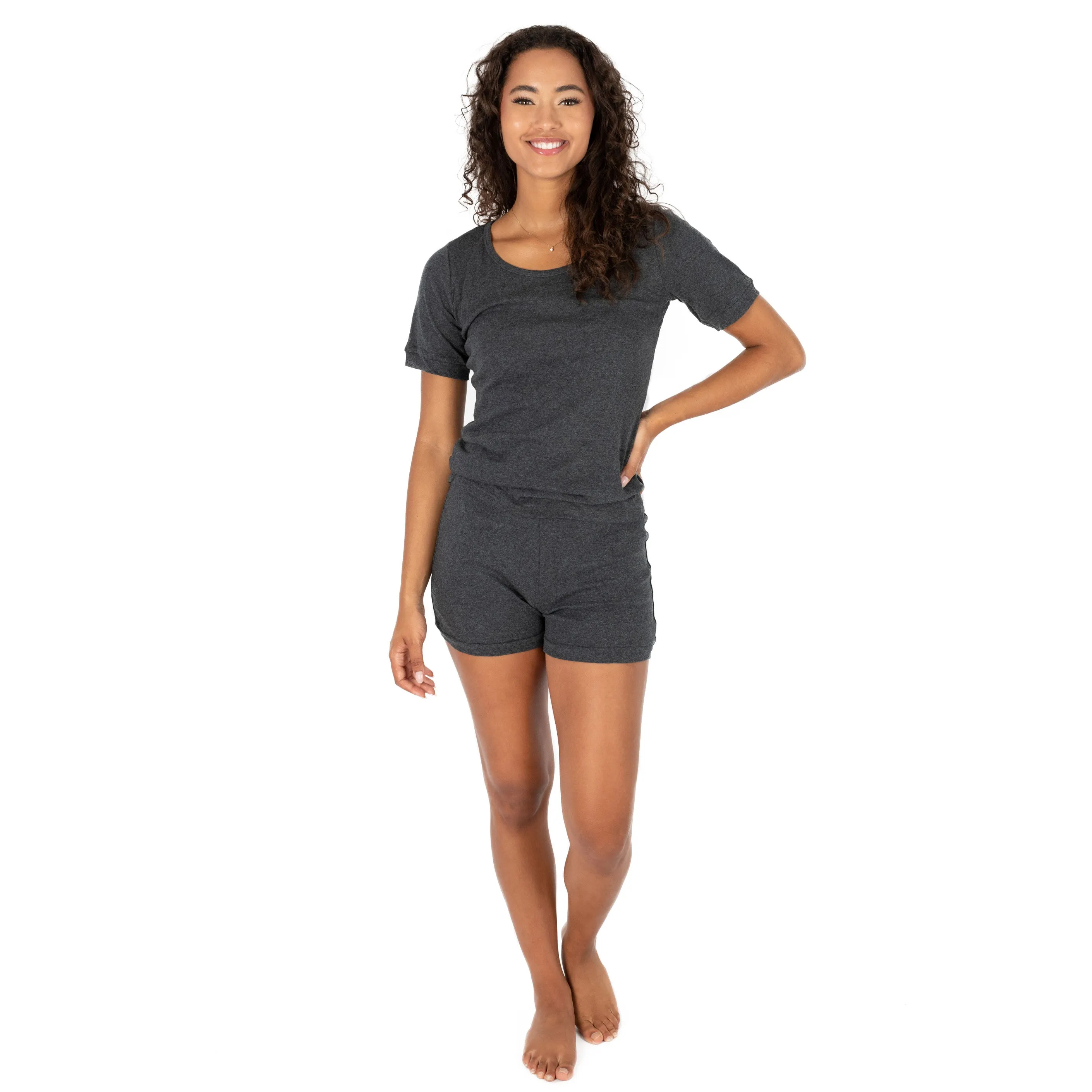 Womens Two Piece Short Cotton Pajamas