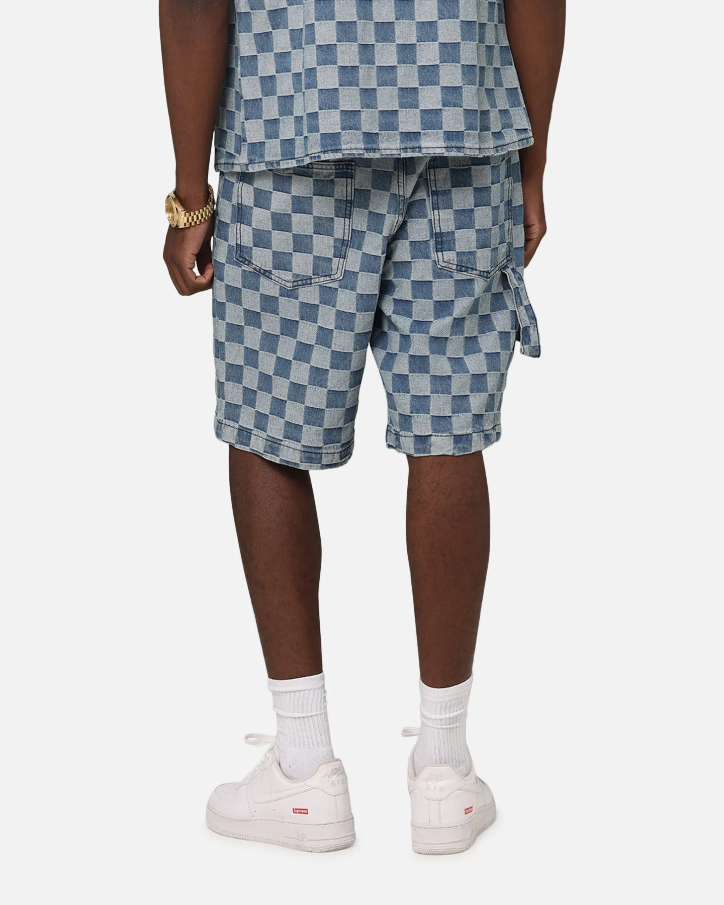 XXIII Checker Board Jort Blue