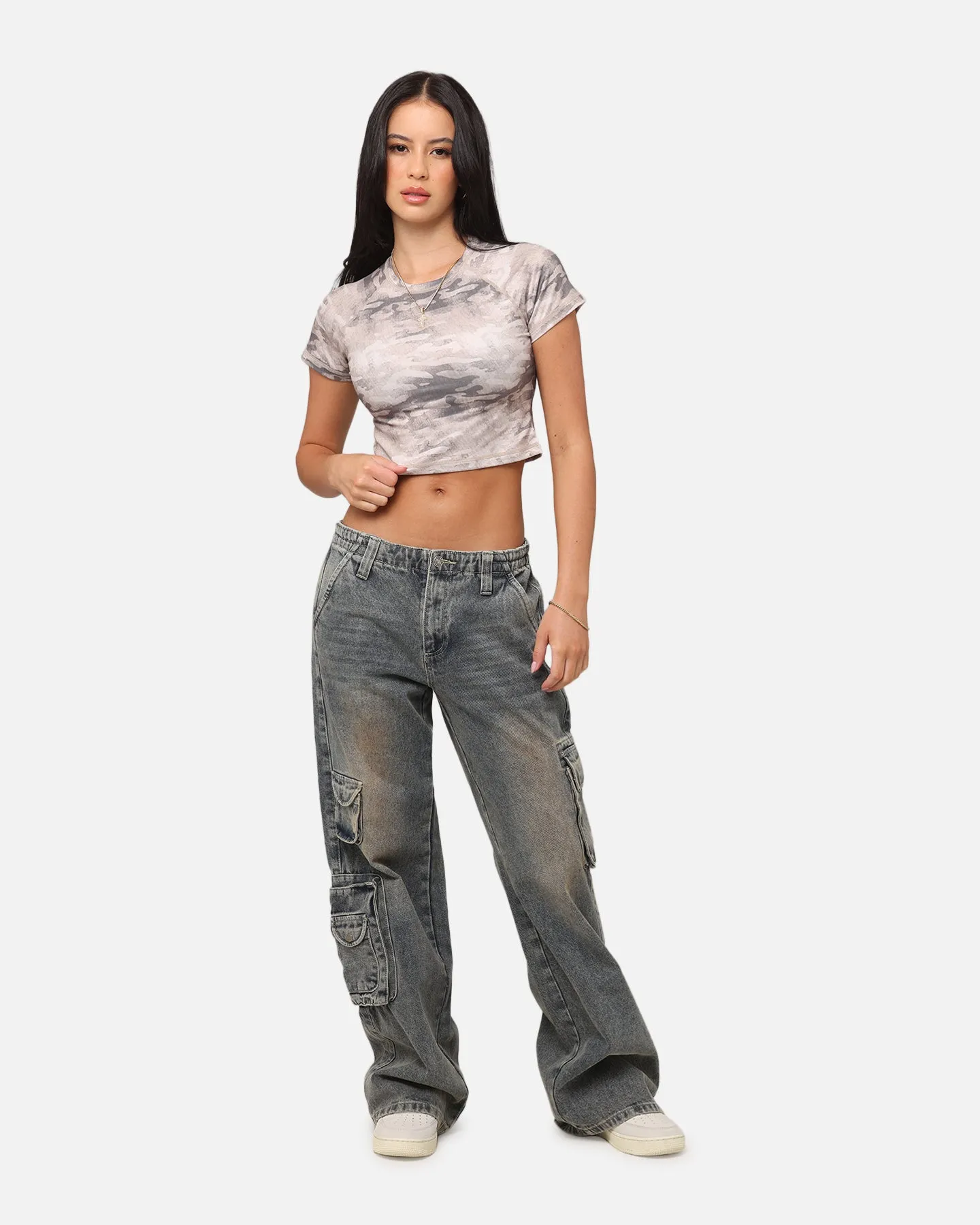 XXIII Women's Boiler Room Crop T-Shirt Desert Camo