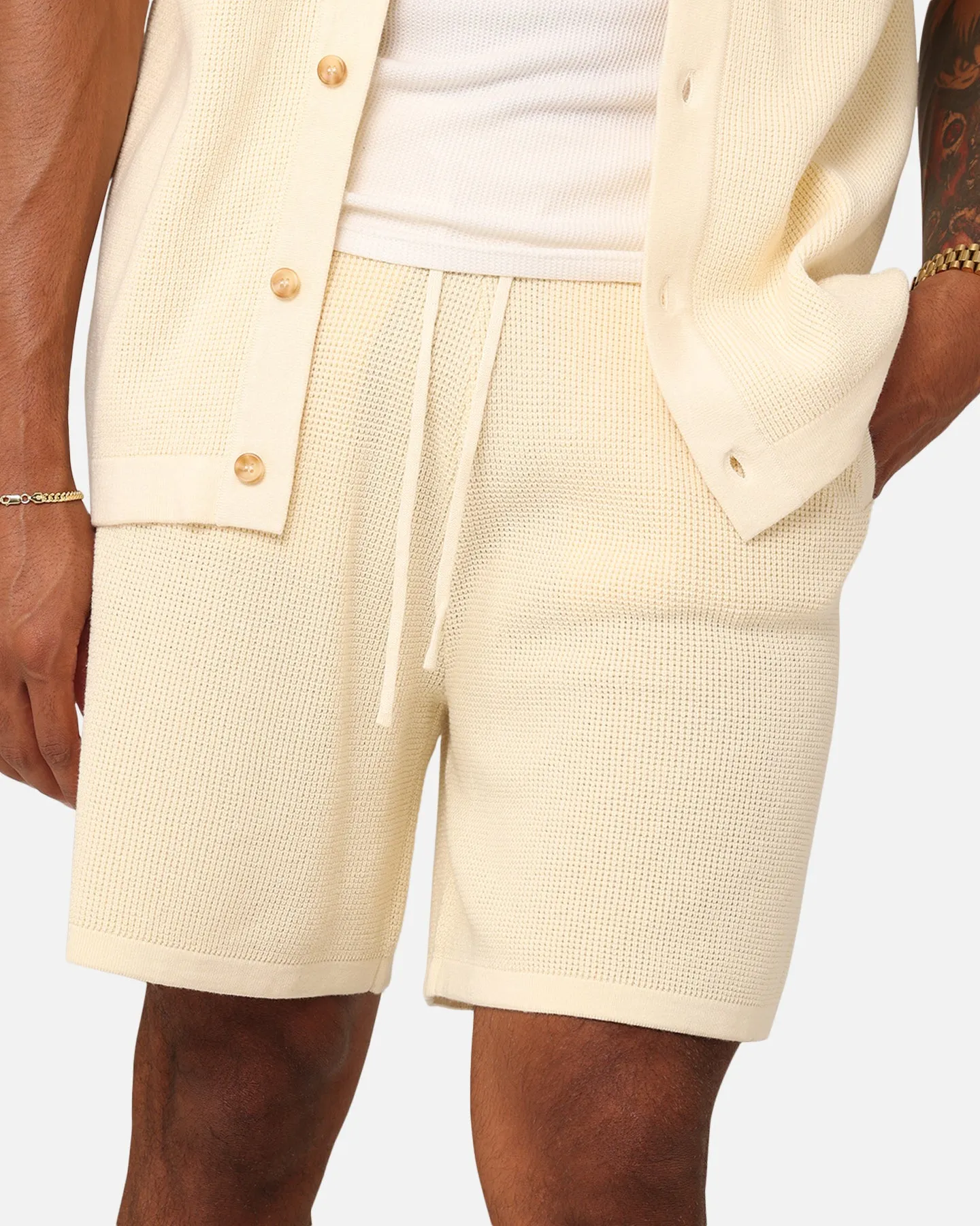 XXIII Zyair Knit Rib Shorts Cream